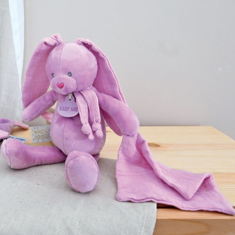  - lapin lange - peluche avec violet 25 cm 